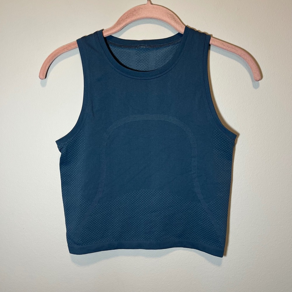 Lululemon Swiftly Tech High-Neck Tank Top 2.0 Race Length Blue Slate Size 2